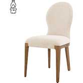 Eldoris Dining Chair in Palladian Beige Fabric & Wood (Set of 2)